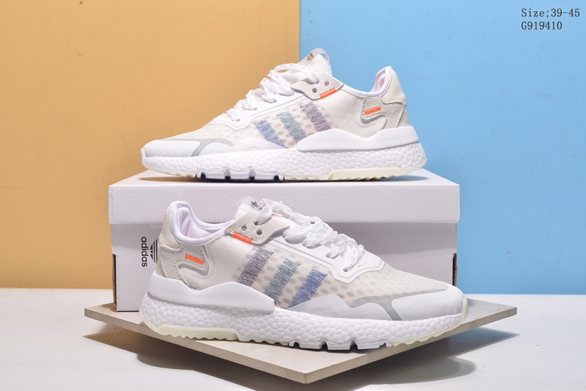 150(真标带半码)Adidas/阿迪达斯 Nite Jogger EQT系列 夜行者二代补丁联名 反光鞋面 透气网面运动跑鞋 真标带半码 编号：G919410