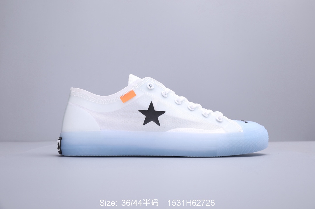 140真标带半码！匡威 OFF WHITE x Converse Chuck Taylor OW联名 匡威 夏季透明网纱板鞋