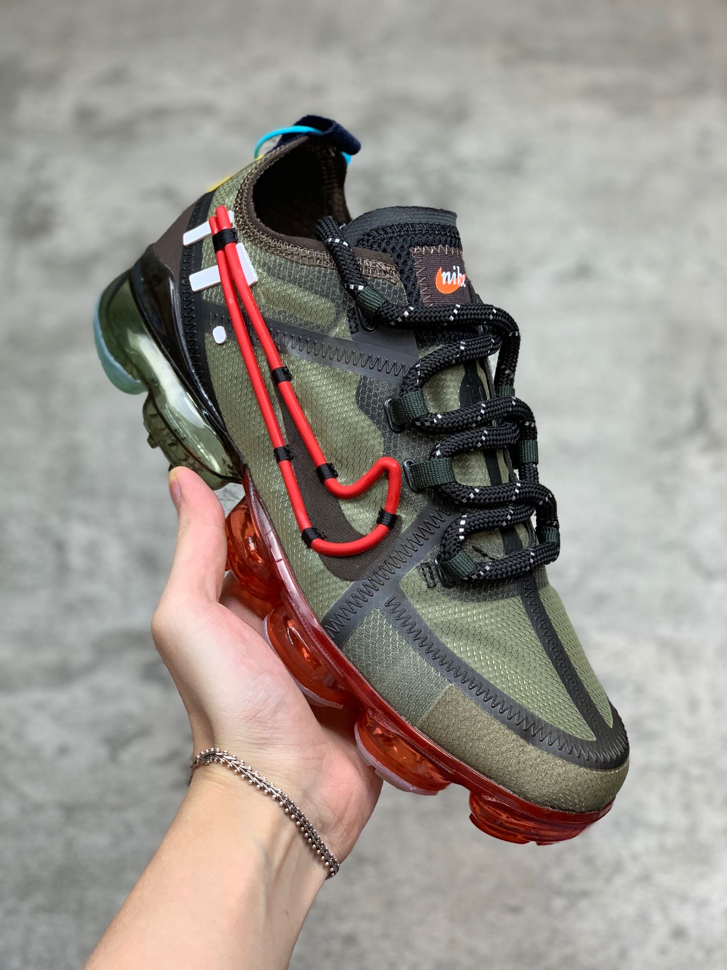 280Cactus Plant Flea Market x Nike Air VaporMax CPFM VM3·2019VP半透纱鞋面设计前卫大气垫休闲全掌蒸汽气垫运动慢跑鞋“JDI红钩笑脸”
