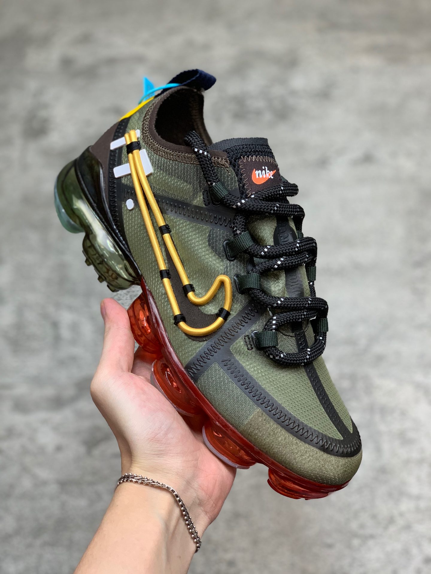 280Cactus Plant Flea Market x Nike Air VaporMax CPFM VM3·2019VP半透纱鞋面设计前卫大气垫休闲全掌蒸汽气垫运动慢跑鞋“JDI黄钩笑脸”