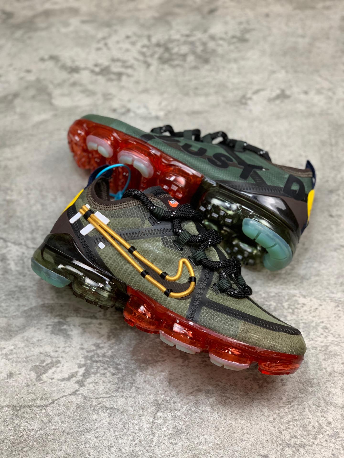 280Cactus Plant Flea Market x Nike Air VaporMax CPFM VM3·2019VP半透纱鞋面设计前卫大气垫休闲全掌蒸汽气垫运动慢跑鞋“JDI黄钩笑脸”