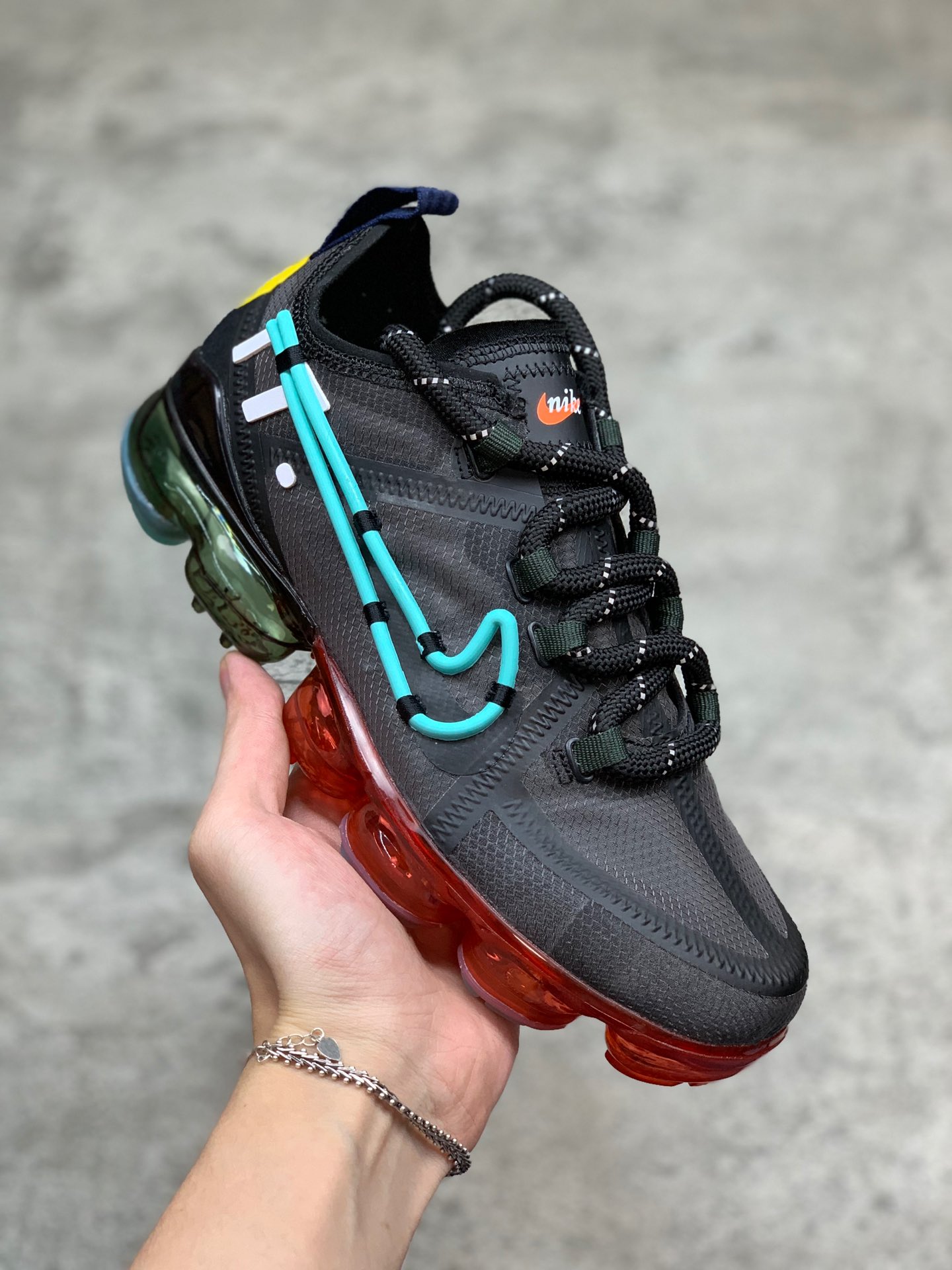 280Cactus Plant Flea Market x Nike Air VaporMax CPFM VM3·2019VP半透纱鞋面设计前卫大气垫休闲全掌蒸汽气垫运动慢跑鞋“JDI蓝钩笑脸”