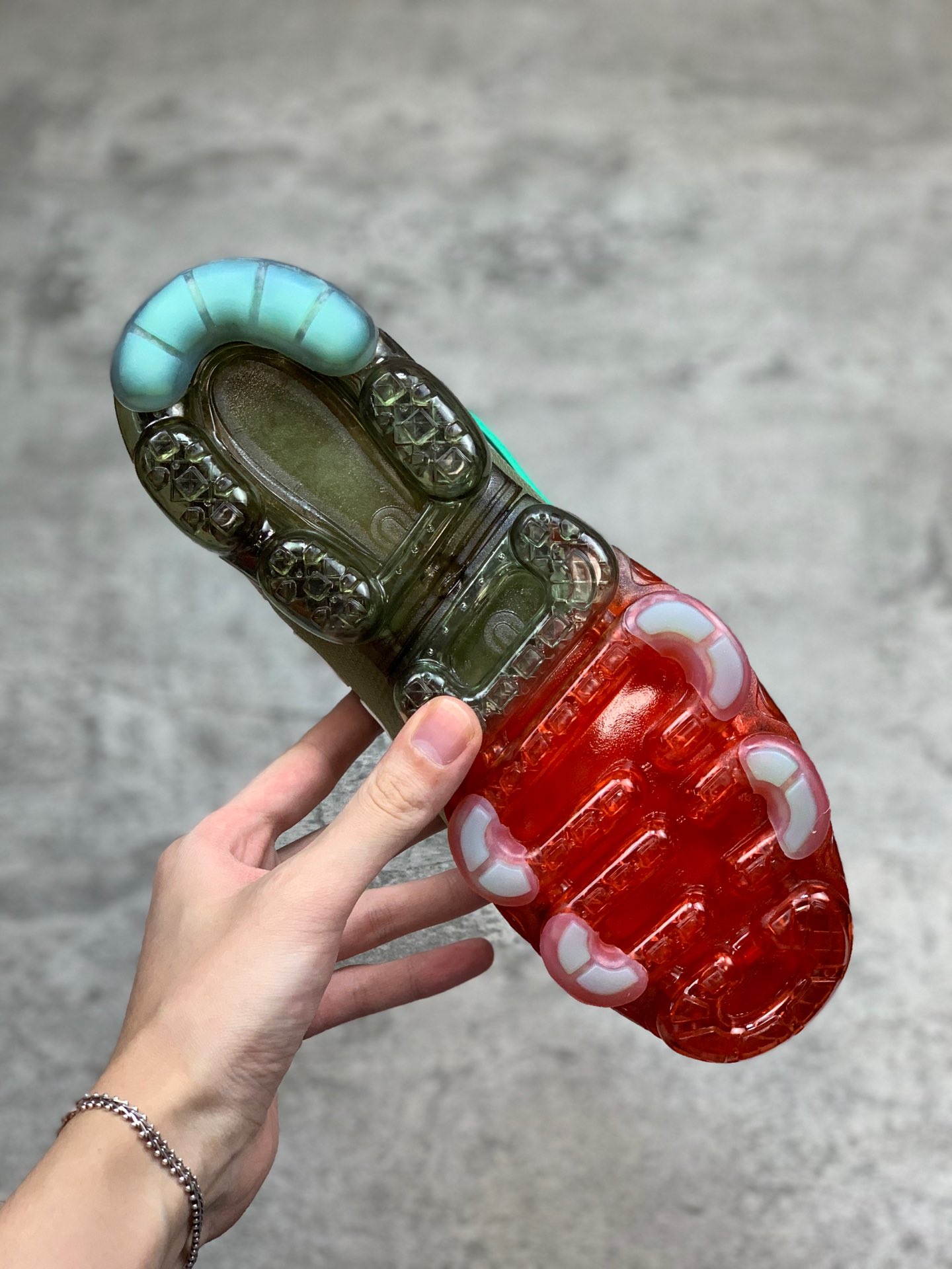 280Cactus Plant Flea Market x Nike Air VaporMax CPFM VM3·2019VP半透纱鞋面设计前卫大气垫休闲全掌蒸汽气垫运动慢跑鞋“JDI绿钩笑脸”
