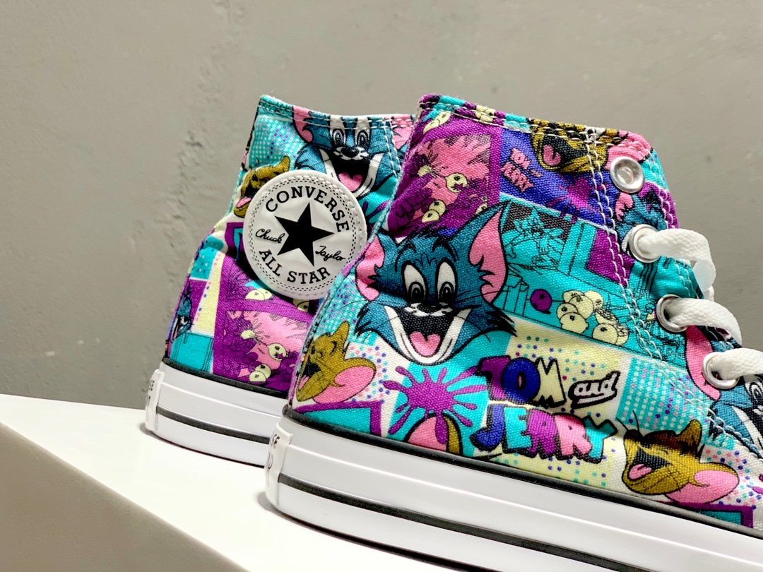 150Tom Jerry × Converse 匡威 All Star 推出猫和老鼠 汤姆杰瑞 联名系列 帆布高帮休闲板鞋