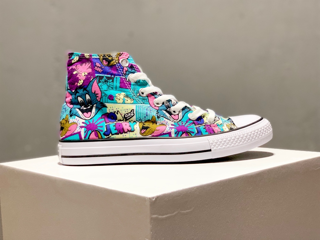 150Tom Jerry × Converse 匡威 All Star 推出猫和老鼠 汤姆杰瑞 联名系列 帆布高帮休闲板鞋