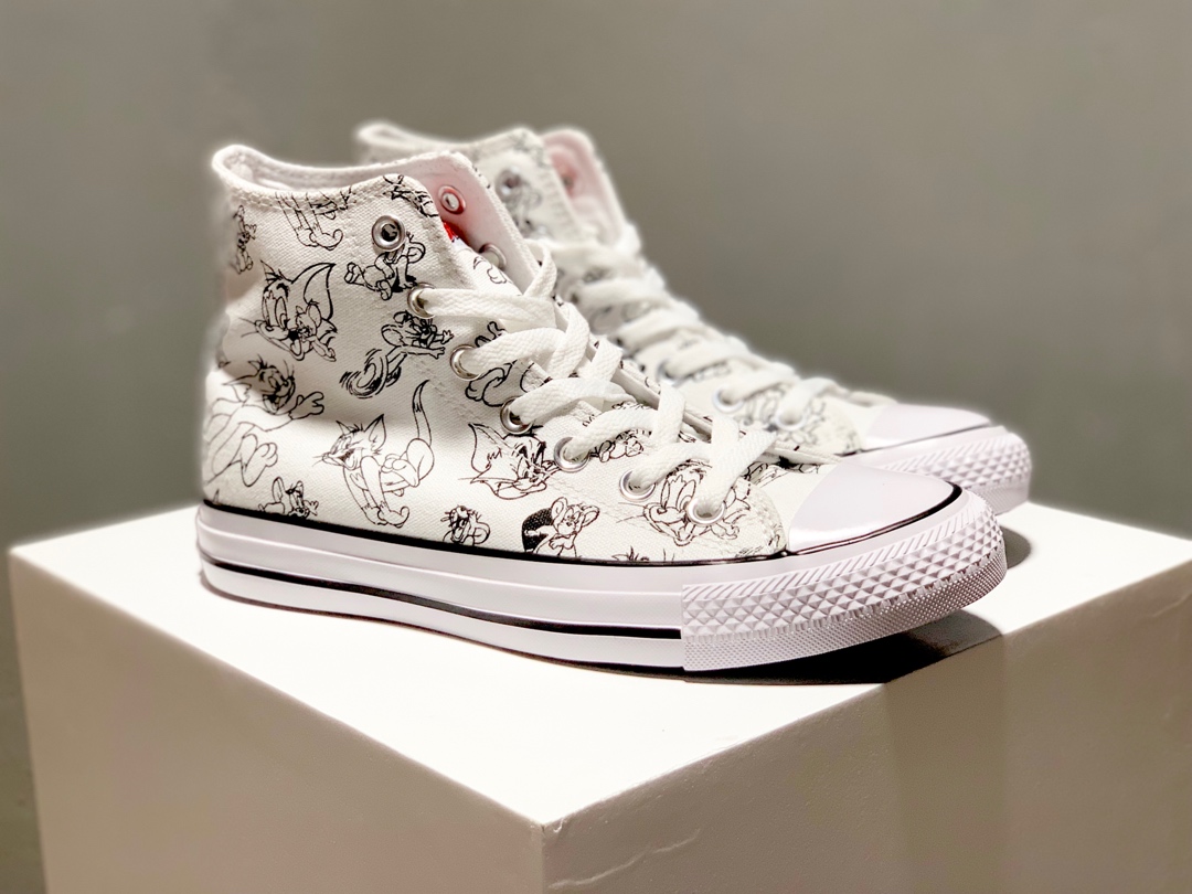 190Converse/匡威 Chuck Taylor All Star 1970 Hi”Tom & Jerry”联名高帮滑板鞋/经典动画片《汤姆猫与杰利鼠》60周年纪念版