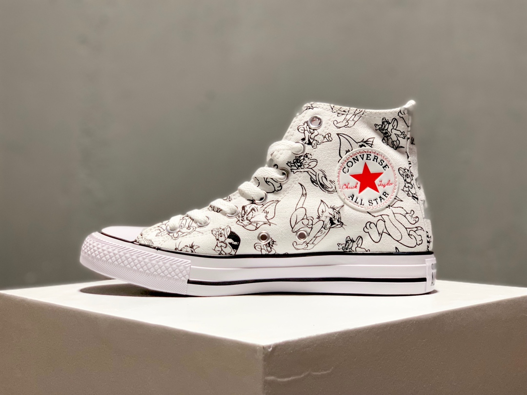 190Converse/匡威 Chuck Taylor All Star 1970 Hi”Tom & Jerry”联名高帮滑板鞋/经典动画片《汤姆猫与杰利鼠》60周年纪念版