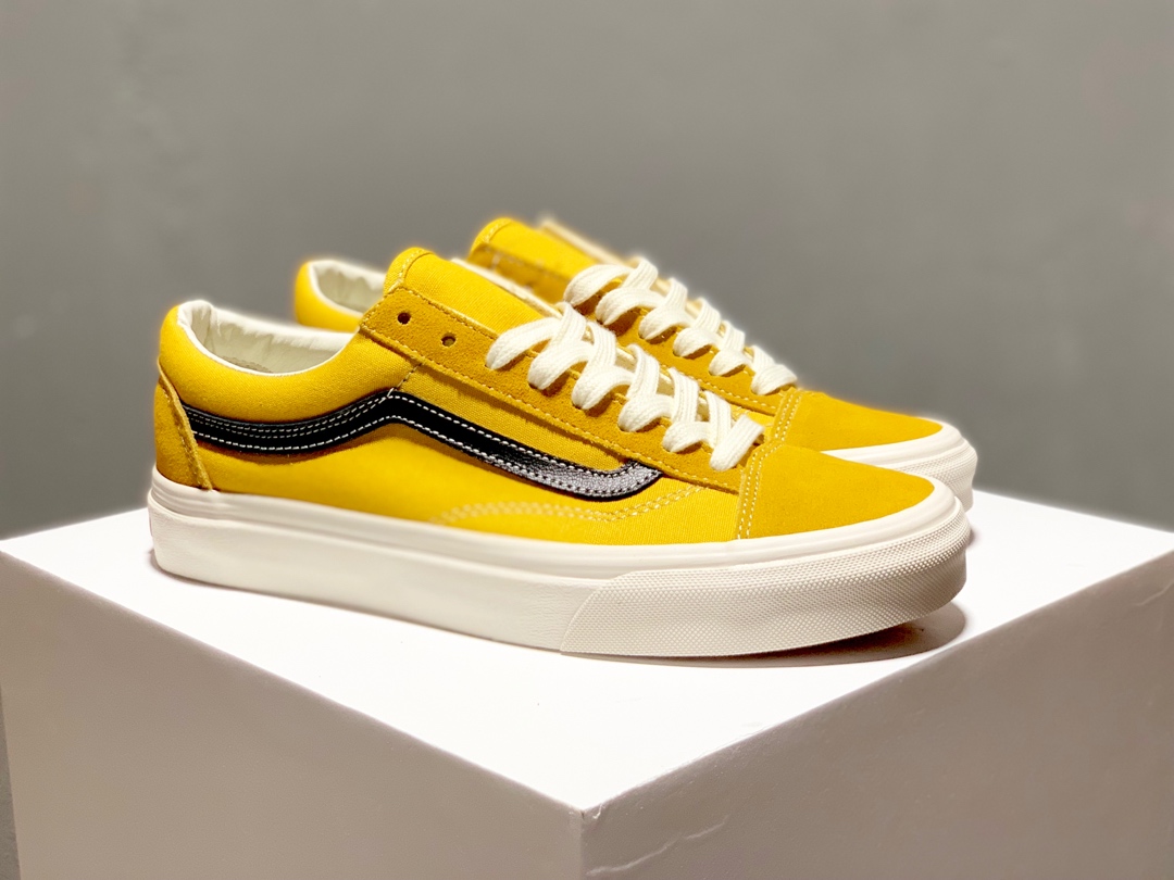 170万斯 Vans Vault OG Style 36 LX 高端支线滑板鞋男女鞋 黑黄 李小龙货号：VN0A4BVEN8K/EVZ5