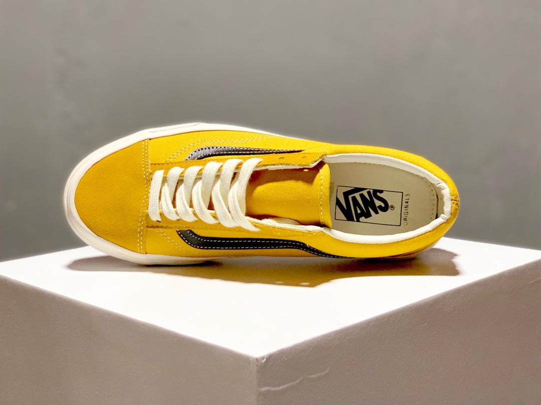 170万斯 Vans Vault OG Style 36 LX 高端支线滑板鞋男女鞋 黑黄 李小龙货号：VN0A4BVEN8K/EVZ5