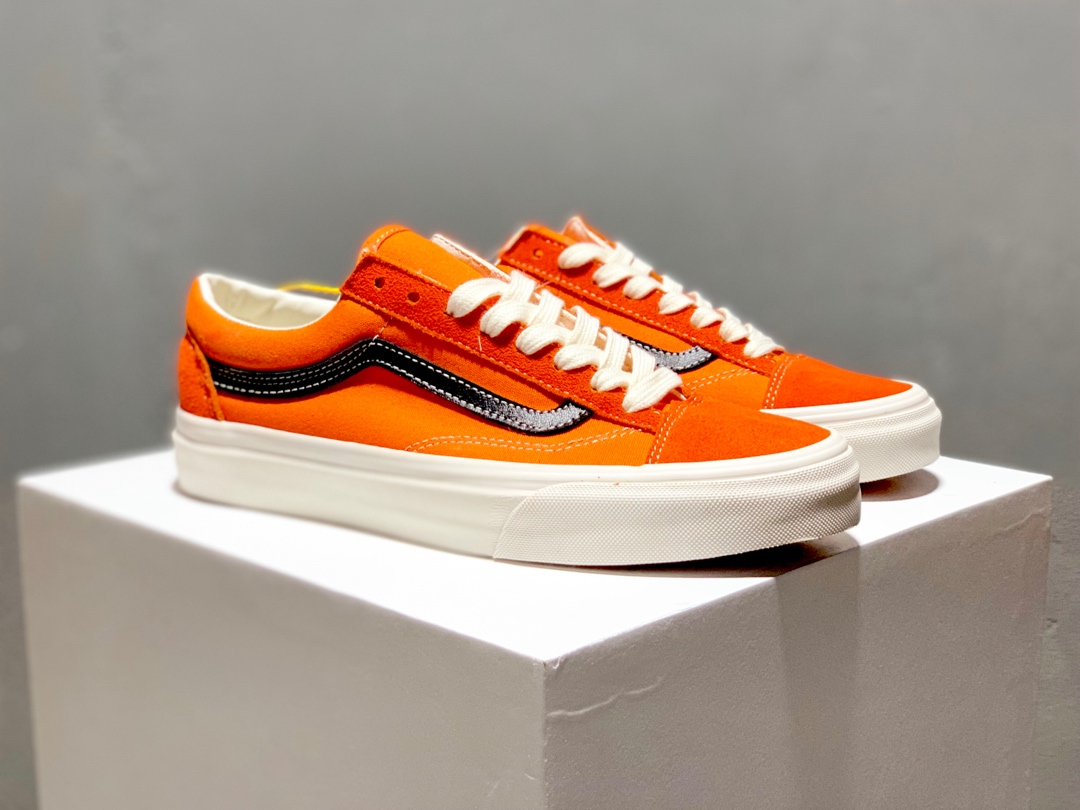 170万斯 Vans Vault OG Style 36 LX 高端支线滑板鞋男女鞋 黑橘 黑橙货号：VN0A4BVEN8K/EVZ5