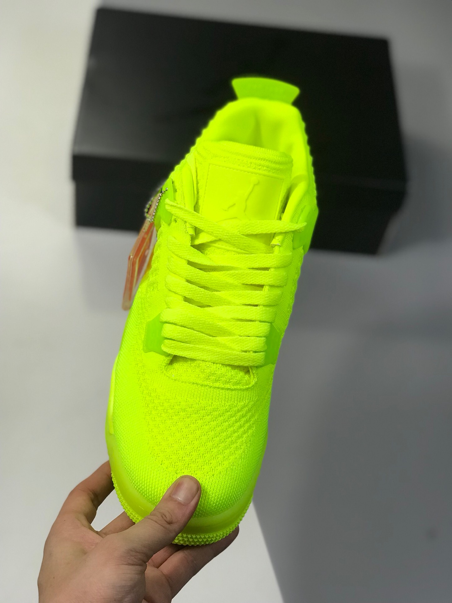 220莞产外贸订单 性价比版本Air Jordan 4 Flyknit ”Hyper Royal”果冻编织绿全 Flyknit