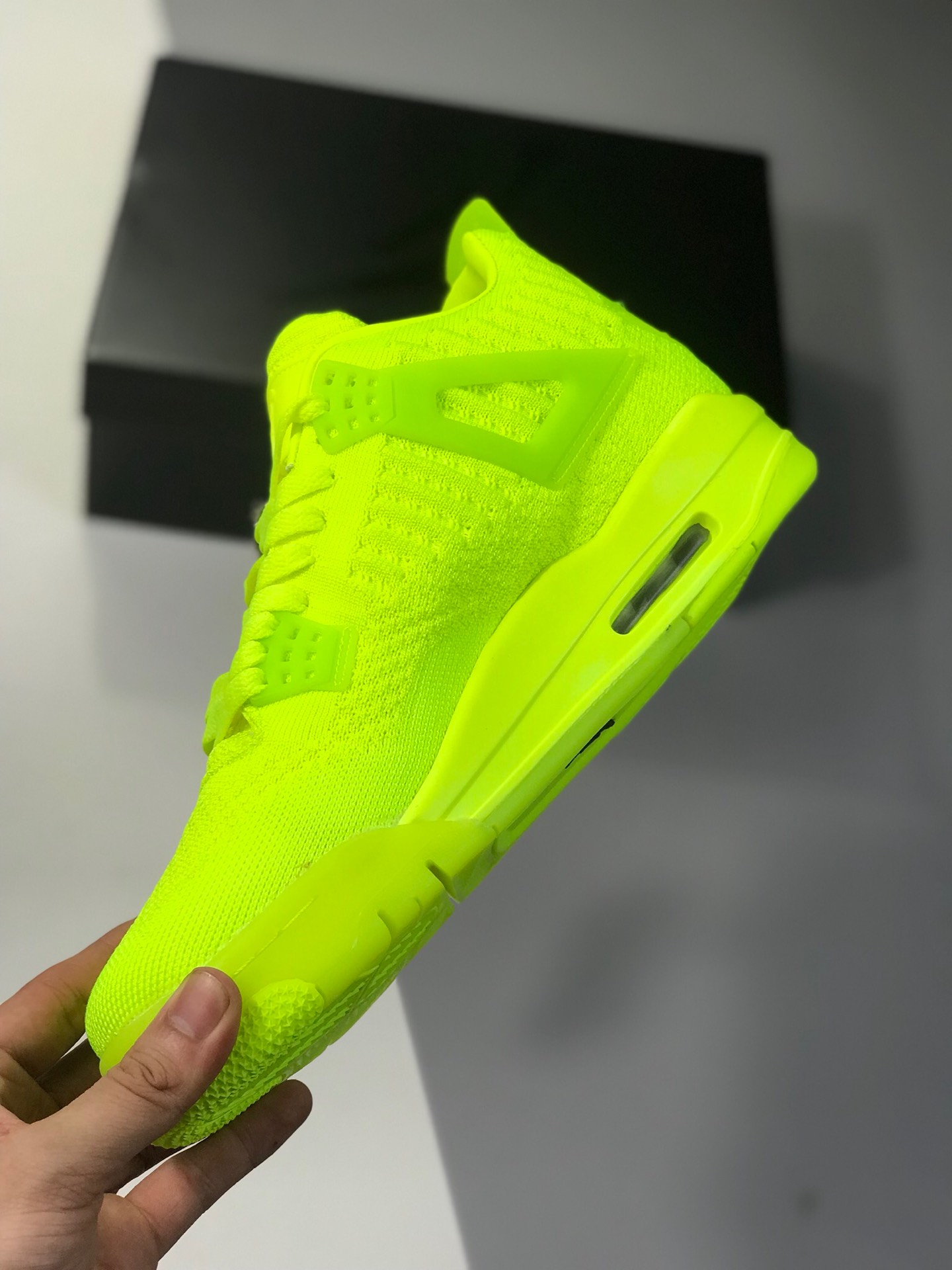 220莞产外贸订单 性价比版本Air Jordan 4 Flyknit ”Hyper Royal”果冻编织绿全 Flyknit