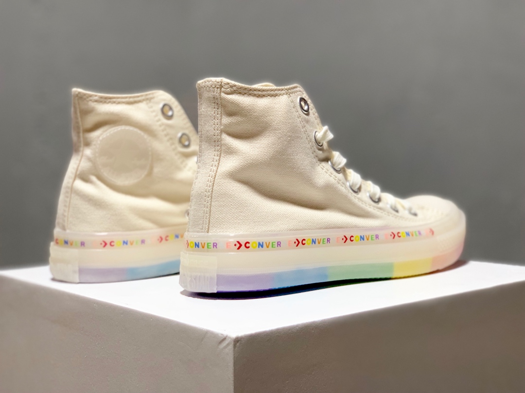 170Converse Chuck Taylor All Star Glow 1970s 夏季彩虹串标 果冻透明底 高帮