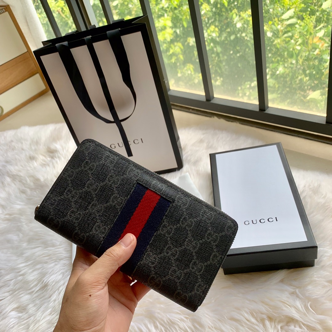 구찌 GG 엠보싱 뉴 웨빙 지퍼 지갑 상세 이미지 5