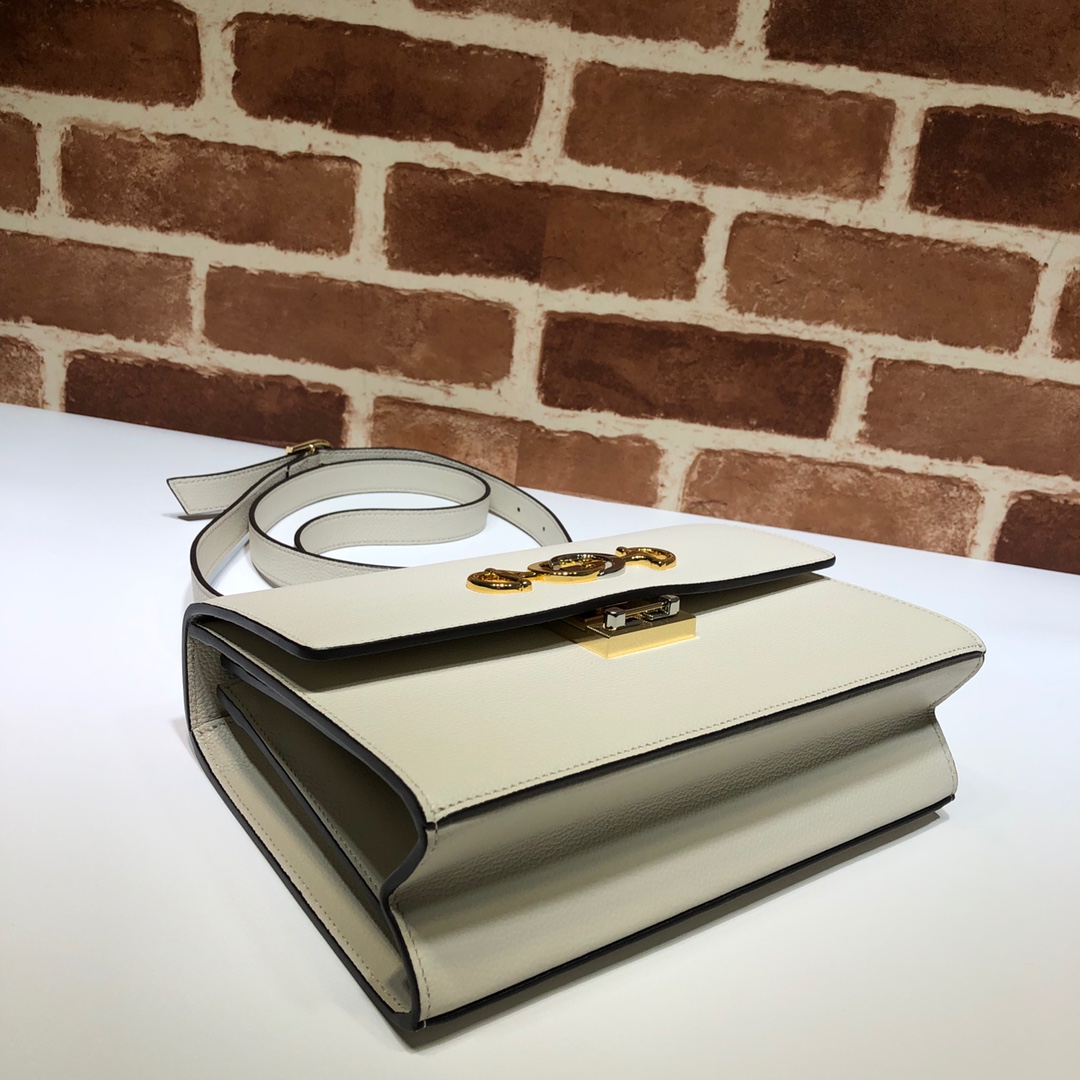 GUCCI古驰马衔扣1955系列荔枝纹皮肩背包576388