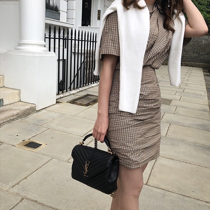 Saint laurent Ysl Monogram college_24cm黑色金扣428056