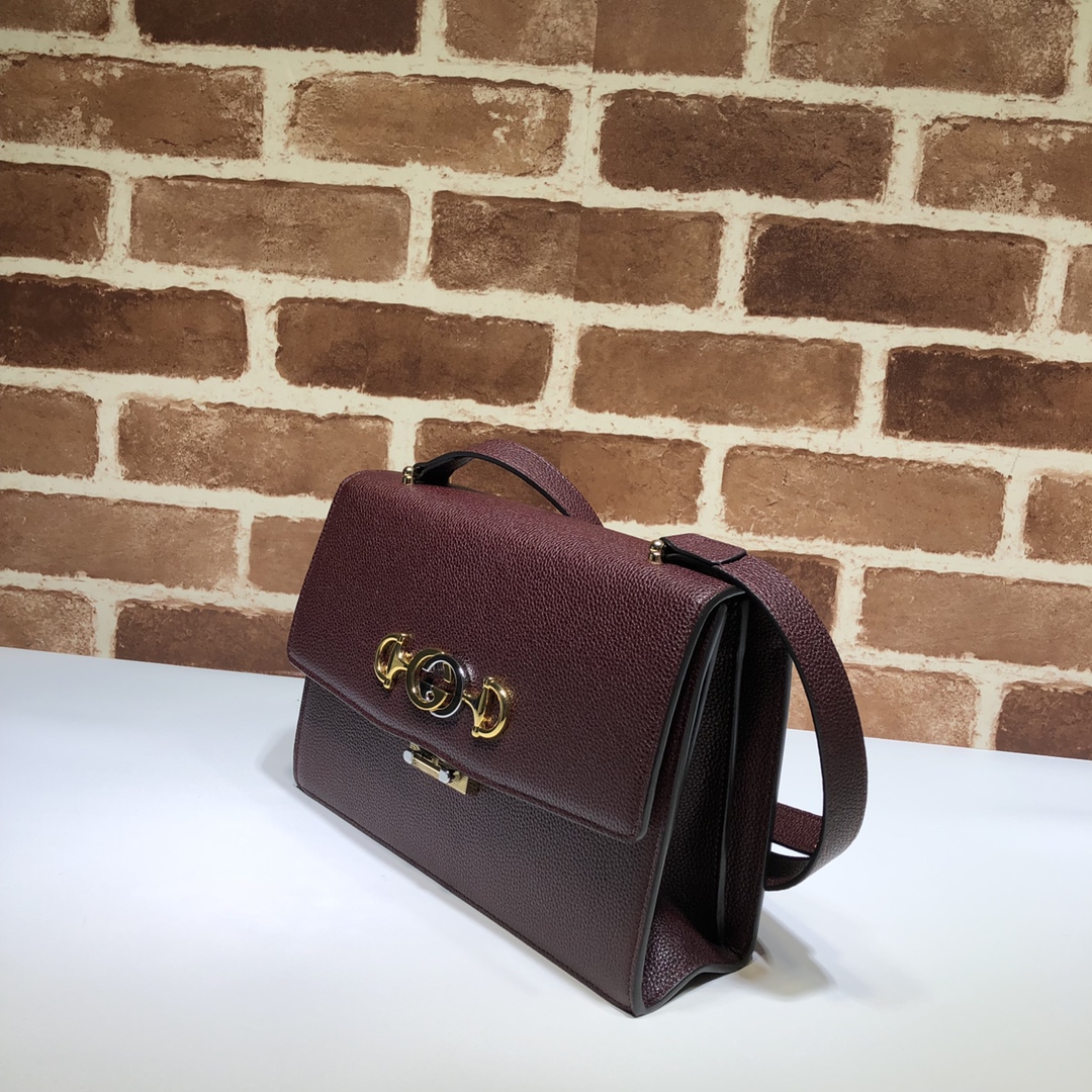 GUCCI古驰马衔扣1955系列荔枝纹皮肩背包576388