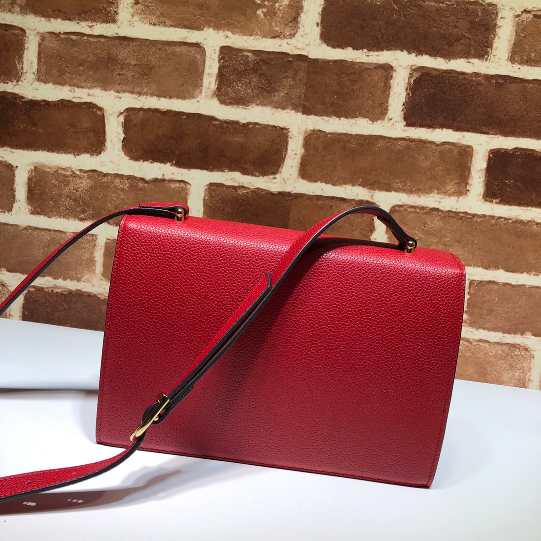 GUCCI古驰马衔扣1955系列荔枝纹皮肩背包576388