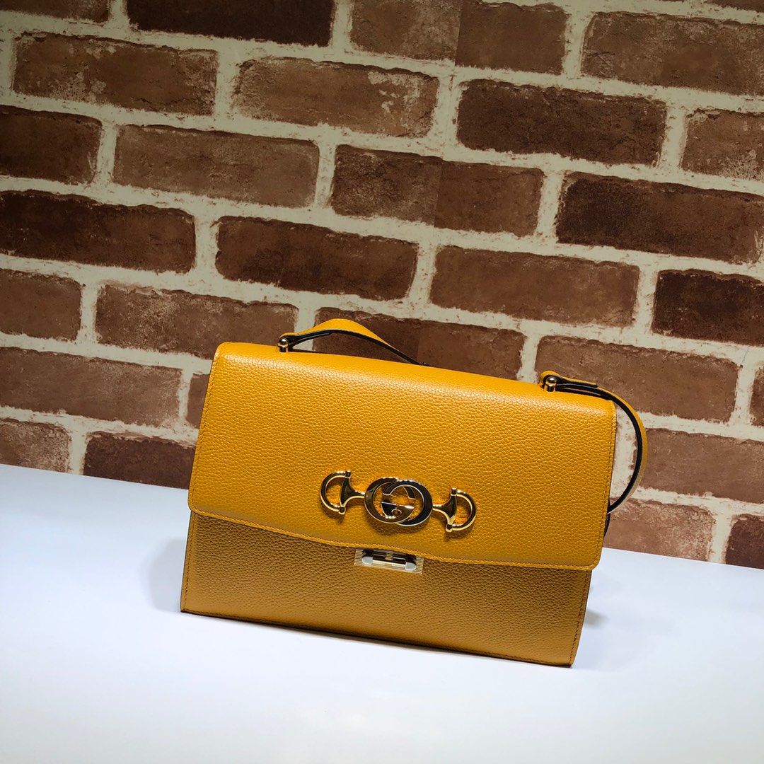 GUCCI古驰马衔扣1955系列荔枝纹皮肩背包576388