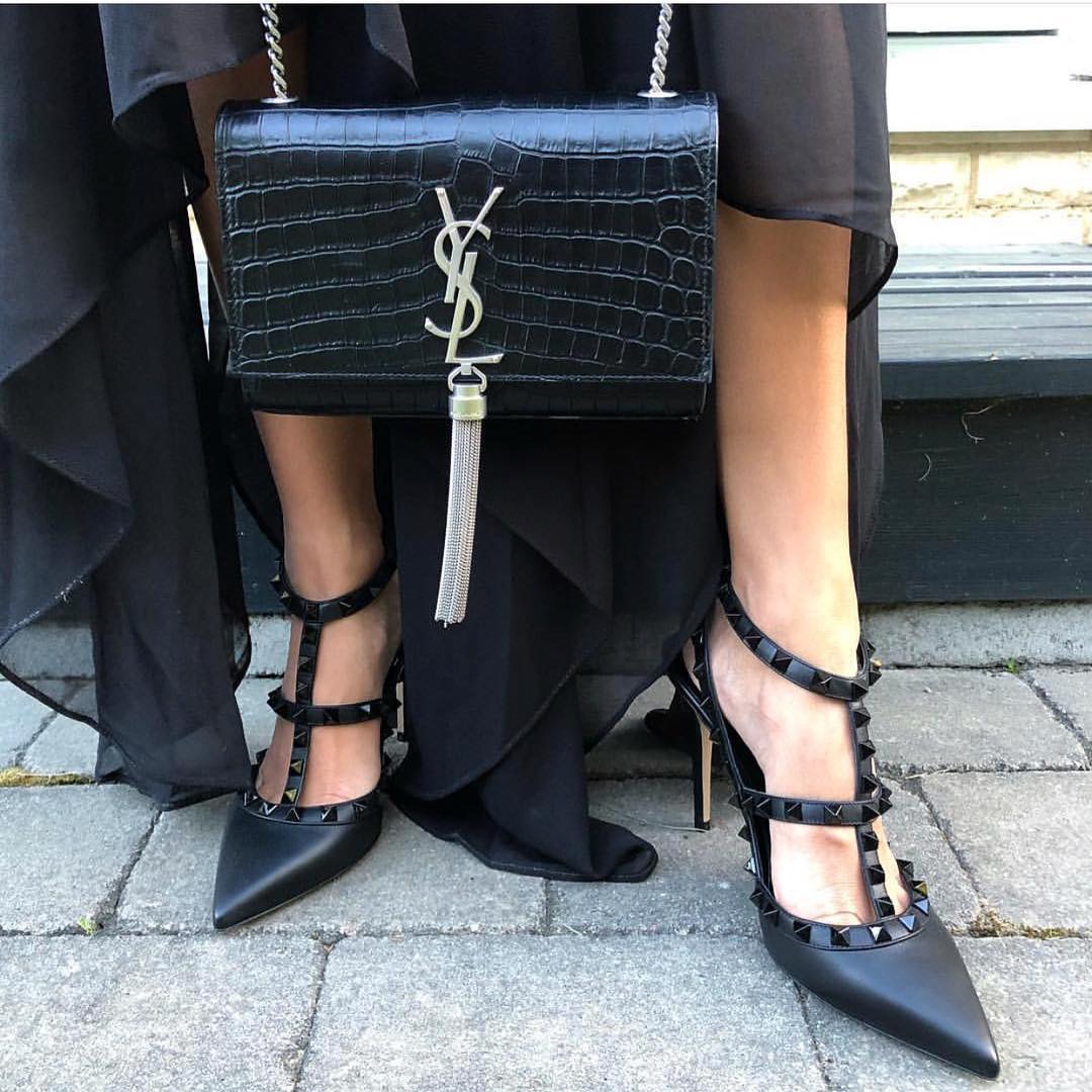 YSL 𝑲𝑨𝑻𝑬_𝟭𝟳𝒄𝒎 鳄鱼纹链条包 354120黑色/银扣