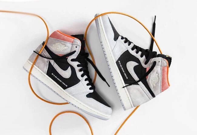 Air Jordan 1 Retro "Neutral Grey" gris rosa envejecido, material seleccionado #