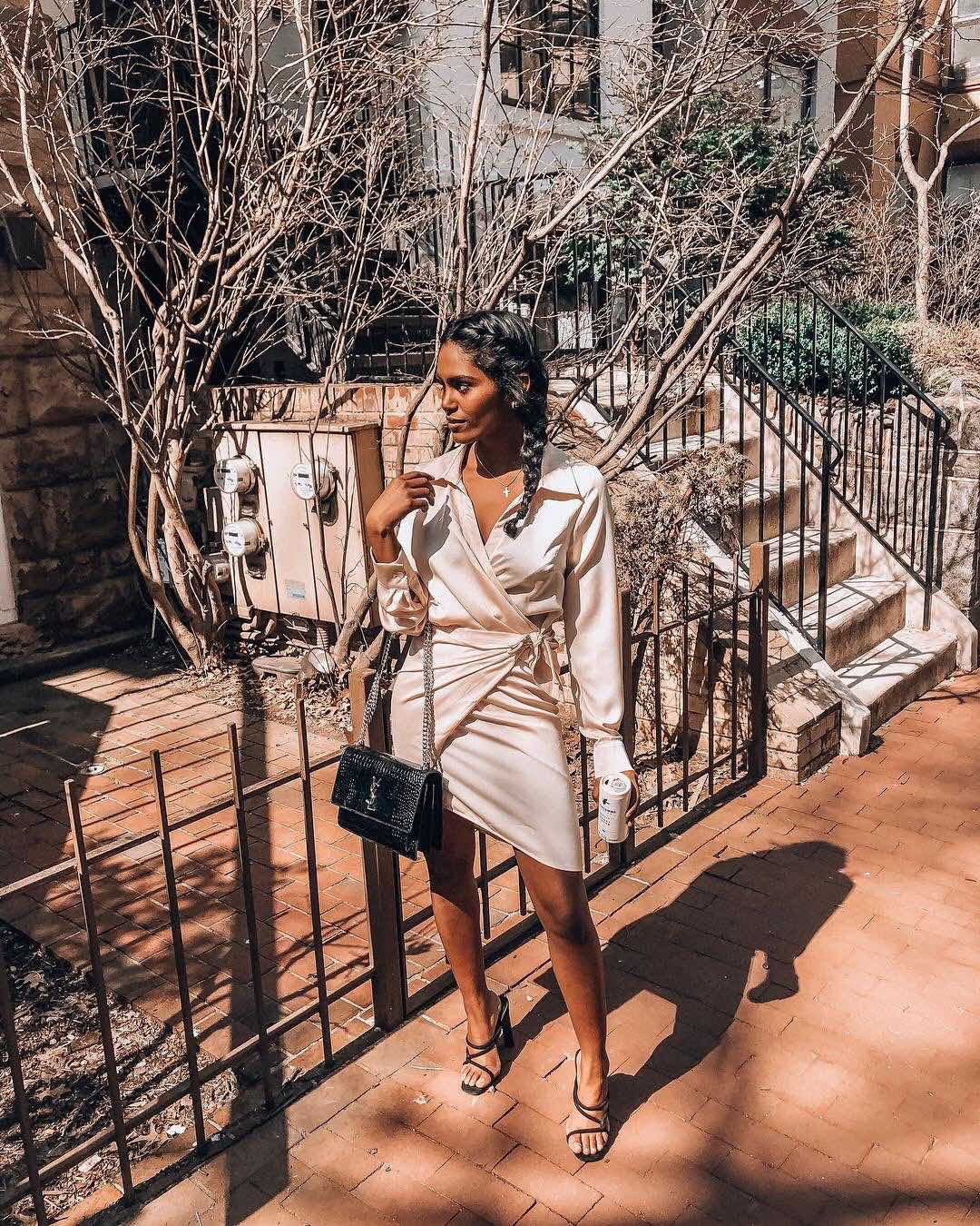 YSL Sunset 22CM 鳄鱼纹日落包 442906黑色/银扣