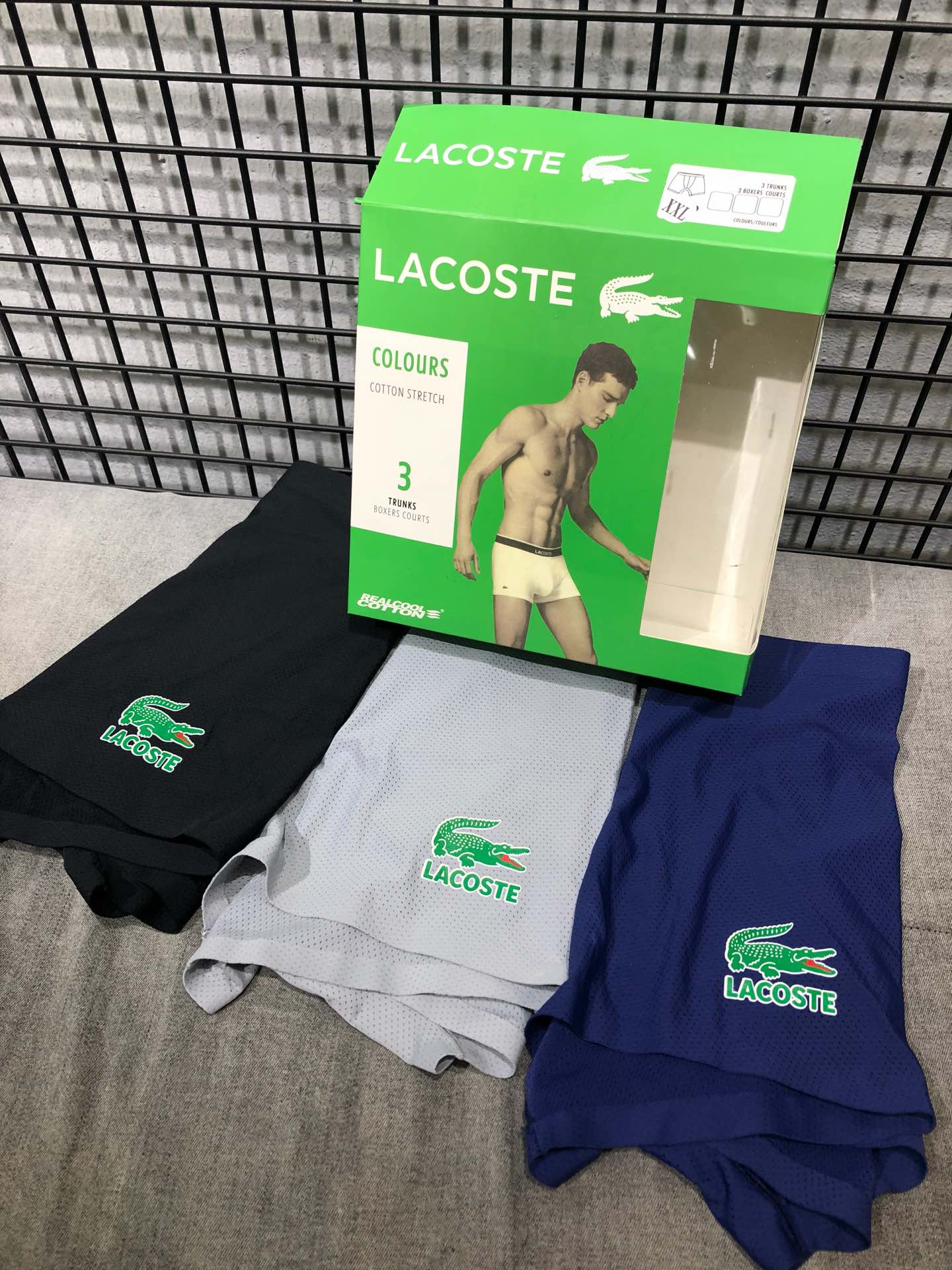 LACOSTE经典款外贸公司合作订单时尚百搭采用高进口冰丝轻薄透气丝滑舒爽健康一片式无痕裁剪网孔透气穿着