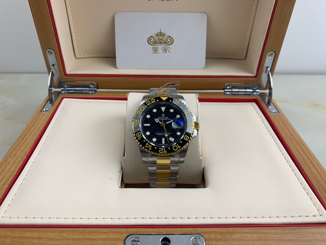 NO:154091,Royal real shot Rolex Greenwich series black gold men's watch, rolex19860909皇家实拍 劳力士格林尼治系列间黑金男款腕表,,rolex,Watch