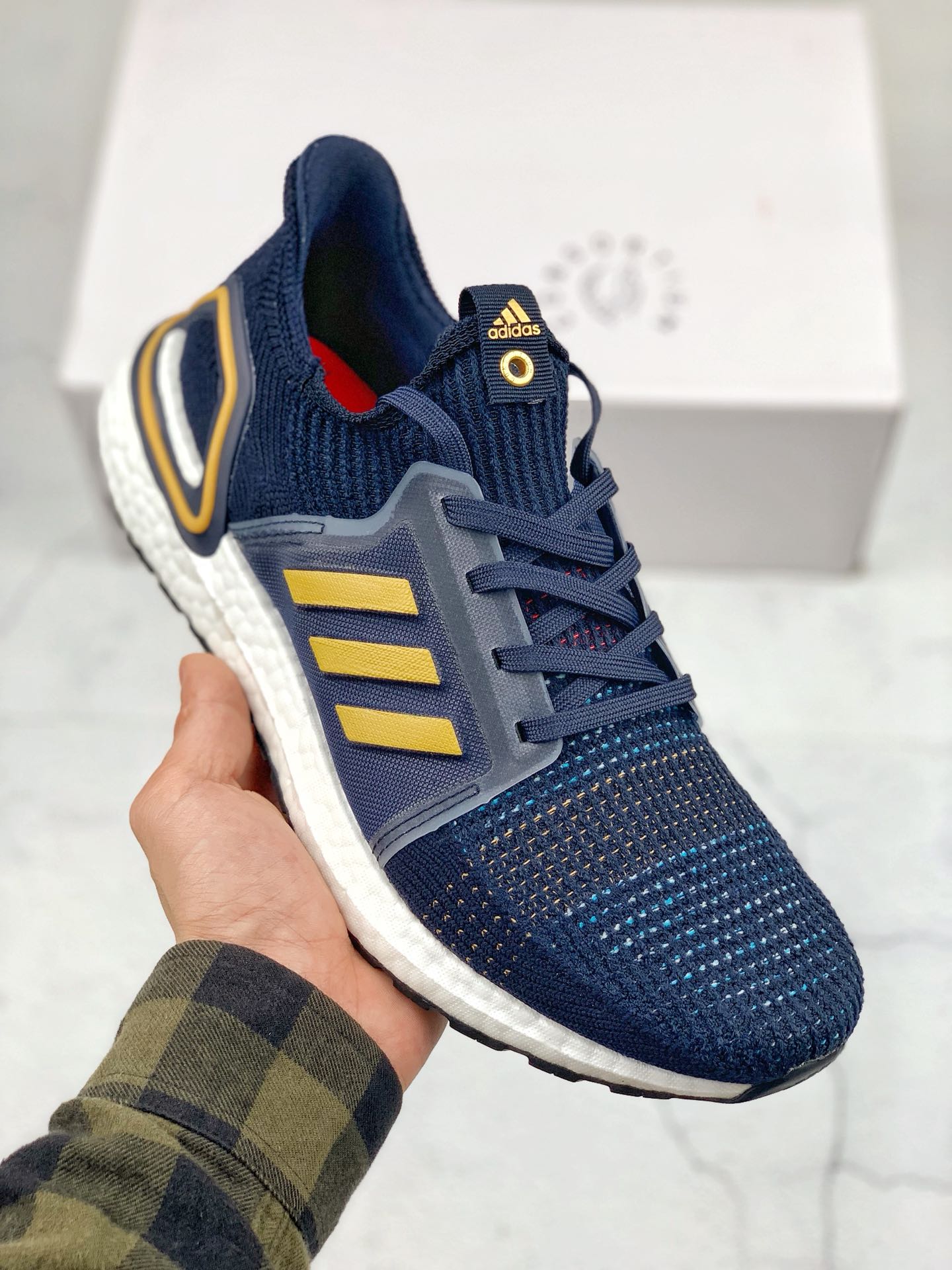 adidas ultra boost 19 blue gold