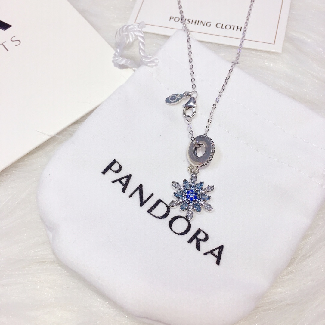 NO:103668,PANDRA Pandora Snowflake Necklace Little Red Book Popular Recommendations S Sterling Silver Material   Panjia Original Chain Logo, Pandora Necklace, Necklace, Pure Silver19860909PANDRA潘多拉雪花项链小红书热门推荐 S纯银材质 潘家原版配链标志,潘多拉项链,necklace,pure silver,Jewelry