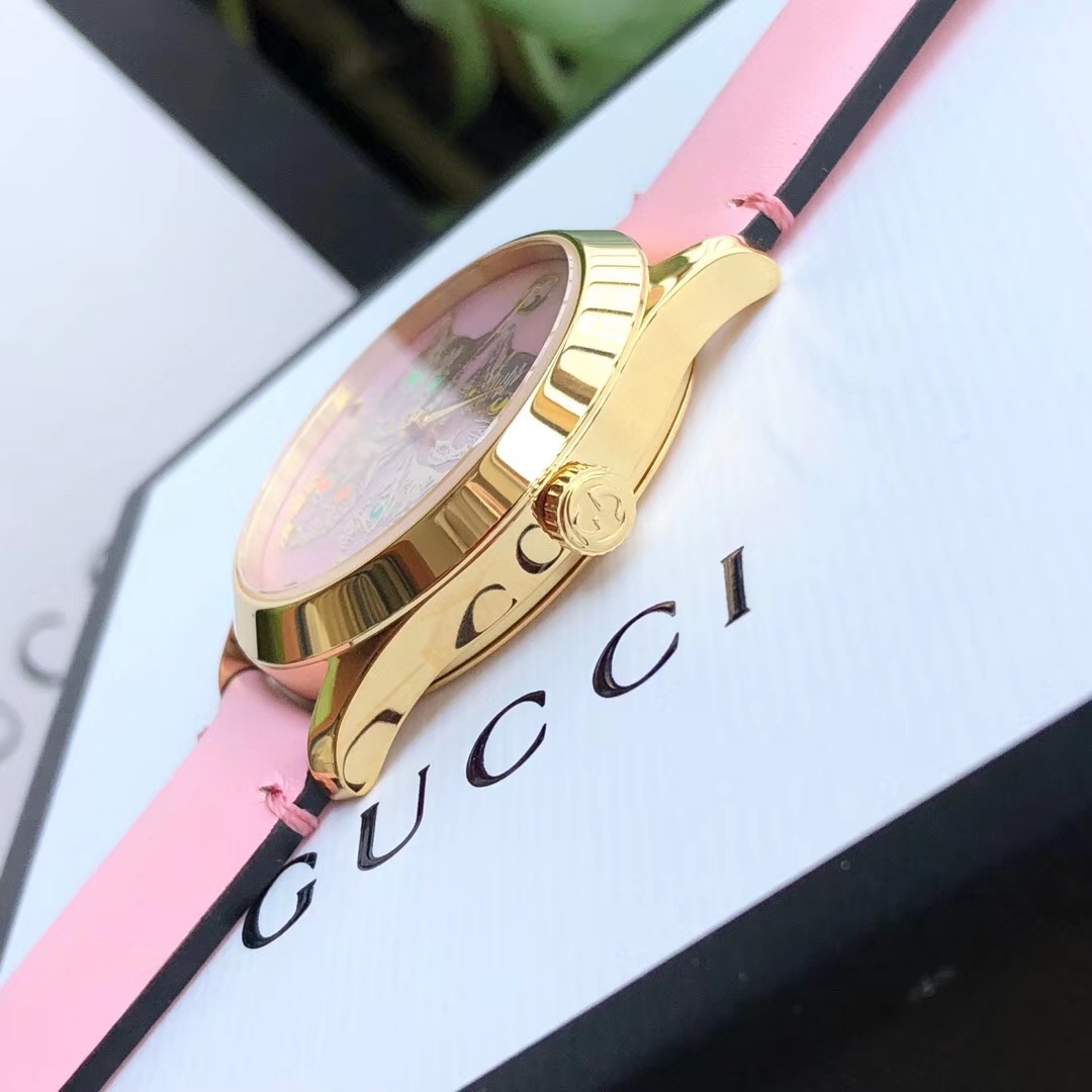 Gucci 古驰虎头猫头 阳光照耀下的彩色四色宝石Gucci2019巴塞尔表款 热门款石英女表