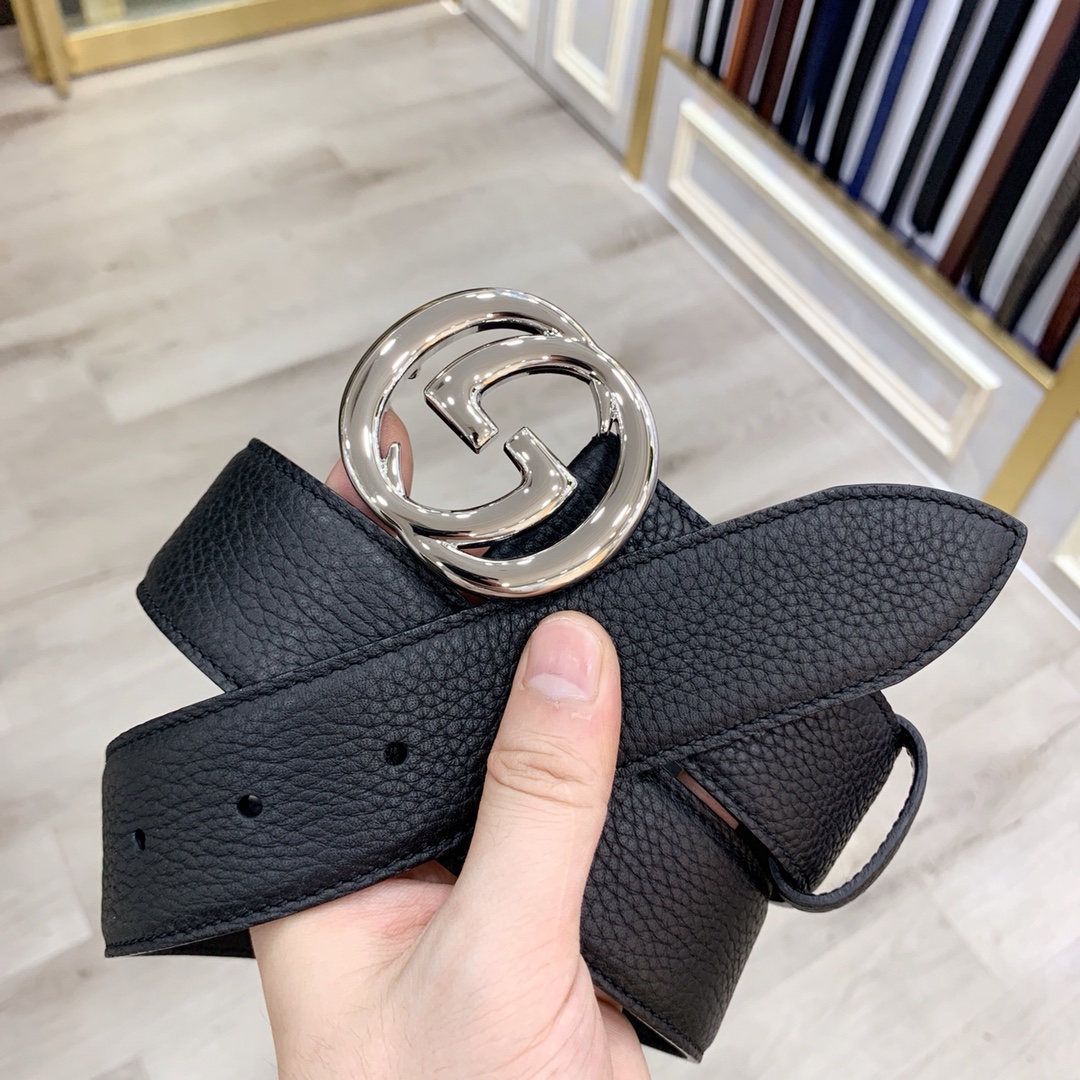配全套包装盒Gucci古奇官网爆款正品规格原单品质进口头层togo荔枝纹手感极佳颗粒感40mm复古双G做