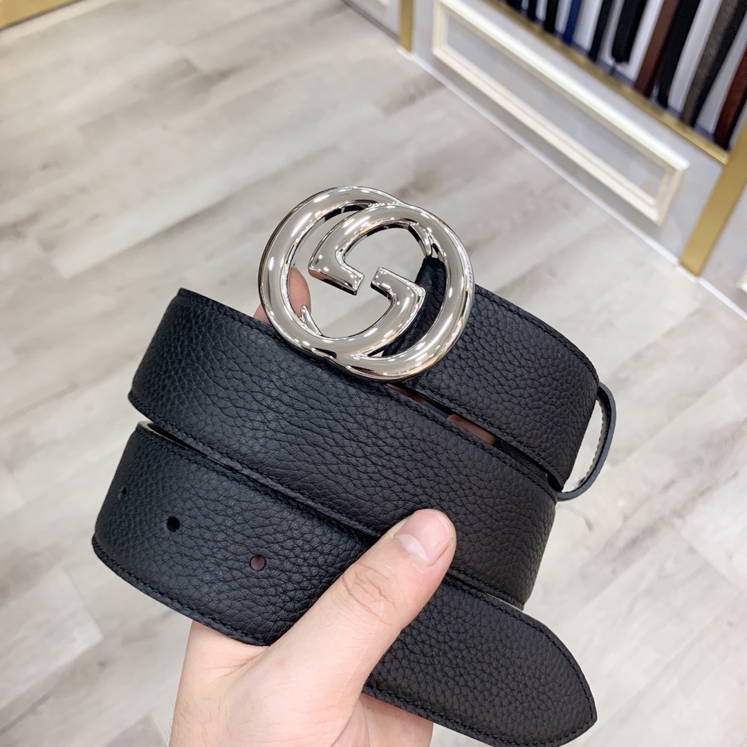 配全套包装盒Gucci古奇官网爆款正品规格原单品质进口头层togo荔枝纹手感极佳颗粒感40mm复古双G做