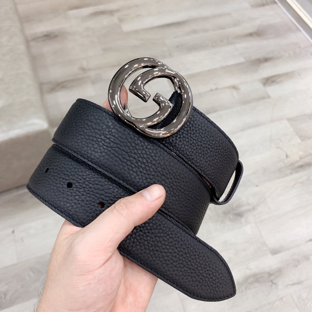 配全套包装盒Gucci古奇官网爆款正品规格原单品质进口头层togo荔枝纹手感极佳颗粒感40mm复古双G做