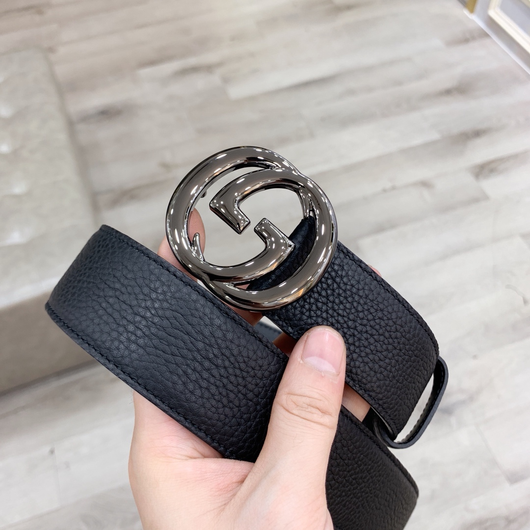 配全套包装盒Gucci古奇官网爆款正品规格原单品质进口头层togo荔枝纹手感极佳颗粒感40mm复古双G做
