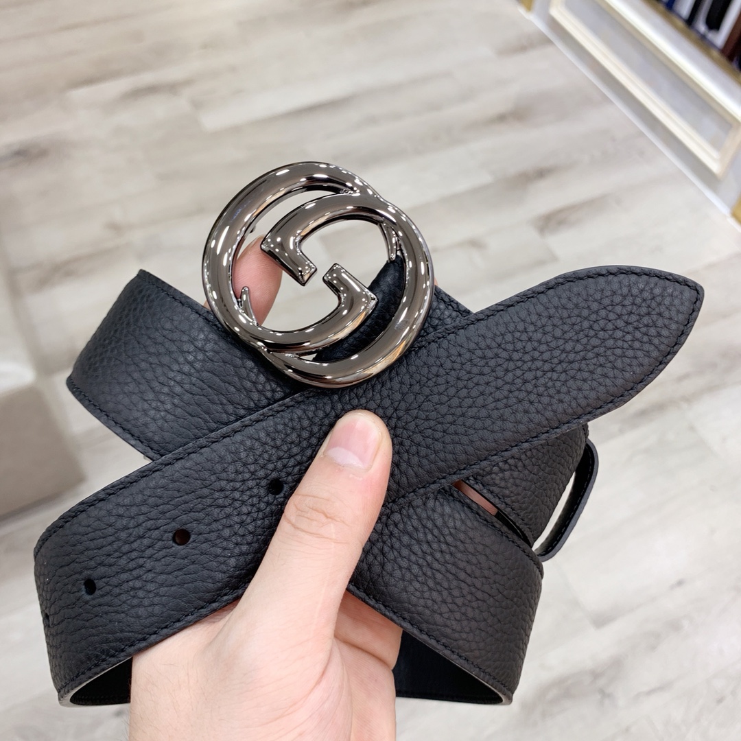 配全套包装盒Gucci古奇官网爆款正品规格原单品质进口头层togo荔枝纹手感极佳颗粒感40mm复古双G做