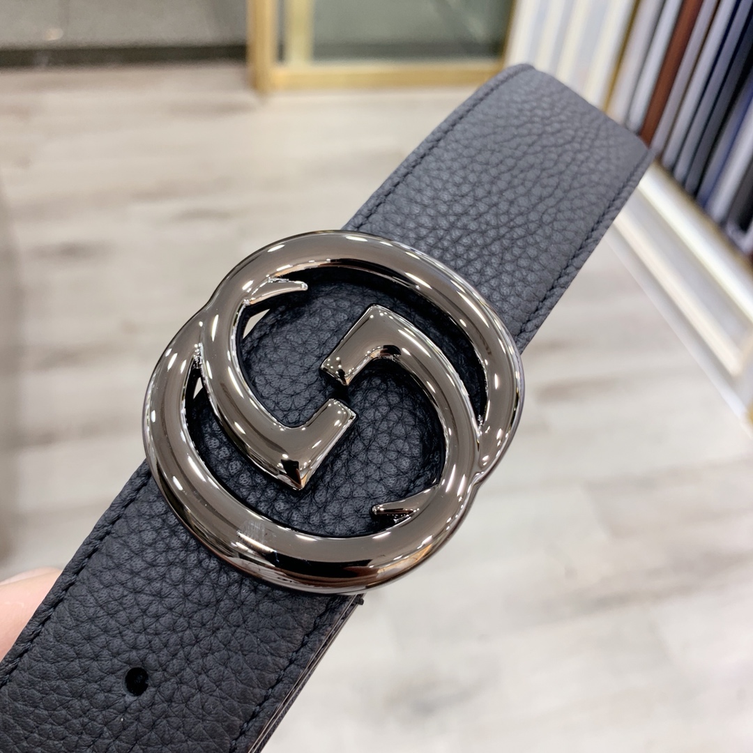 配全套包装盒Gucci古奇官网爆款正品规格原单品质进口头层togo荔枝纹手感极佳颗粒感40mm复古双G做