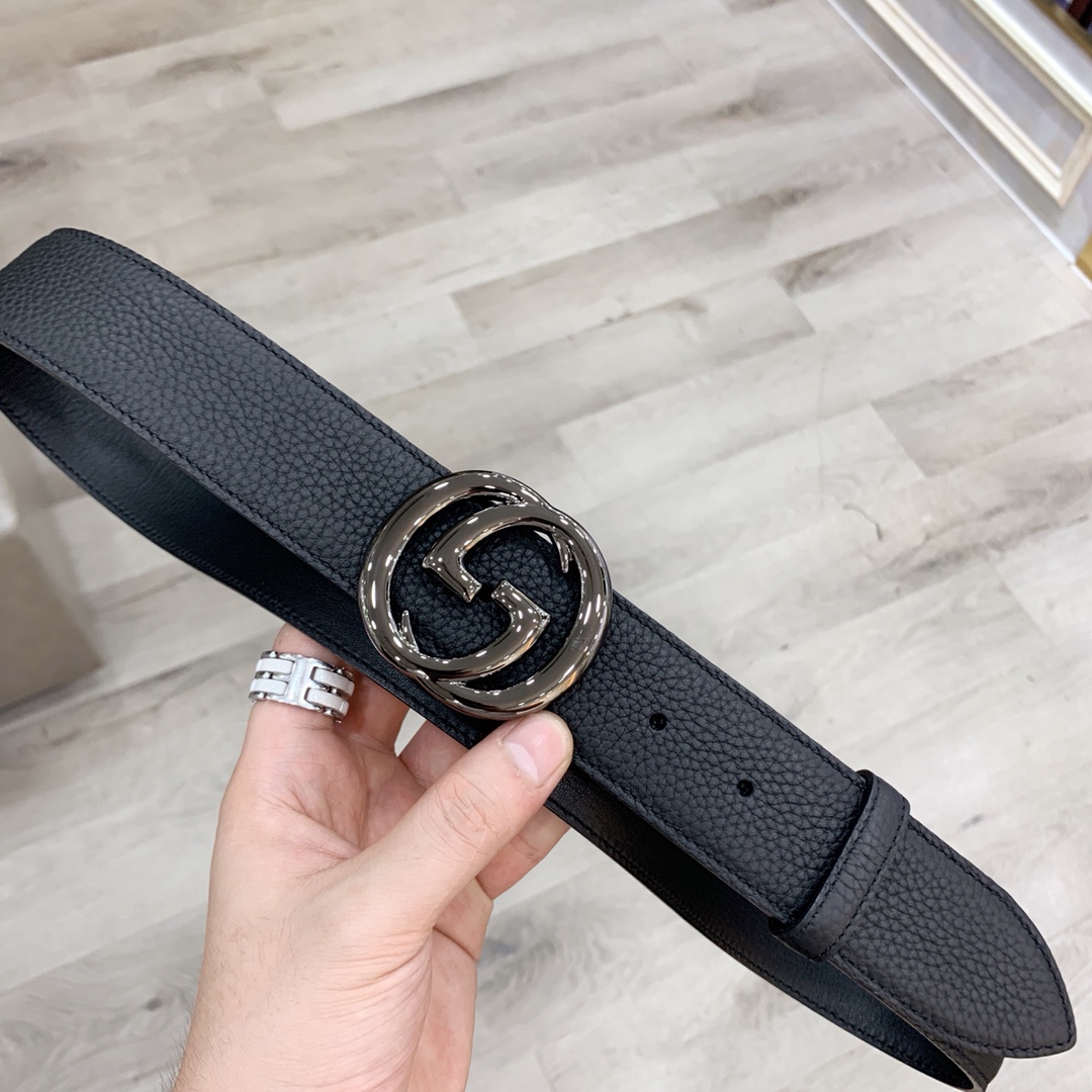 配全套包装盒Gucci古奇官网爆款正品规格原单品质进口头层togo荔枝纹手感极佳颗粒感40mm复古双G做