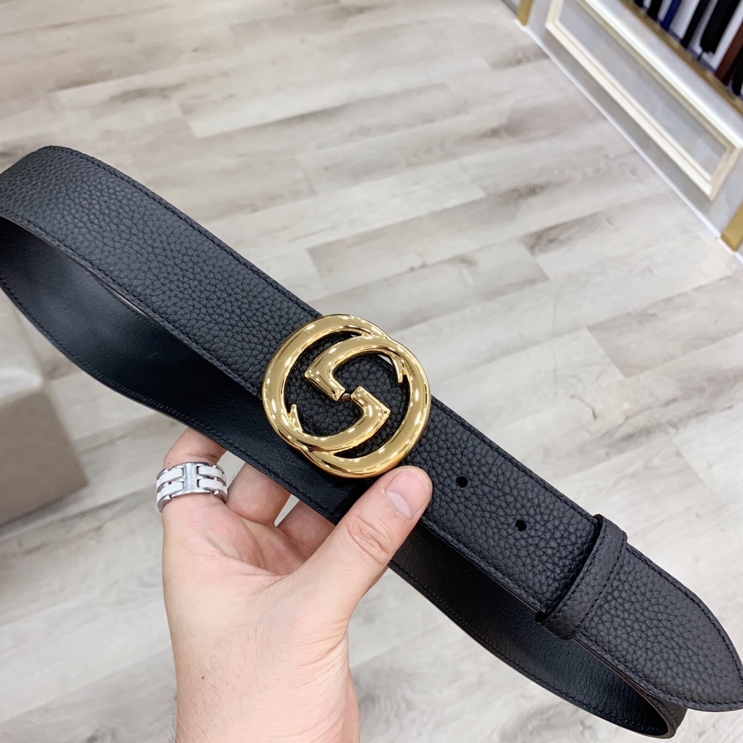 配全套包装盒Gucci古奇官网爆款正品规格原单品质进口头层togo荔枝纹手感极佳颗粒感40mm复古双G做
