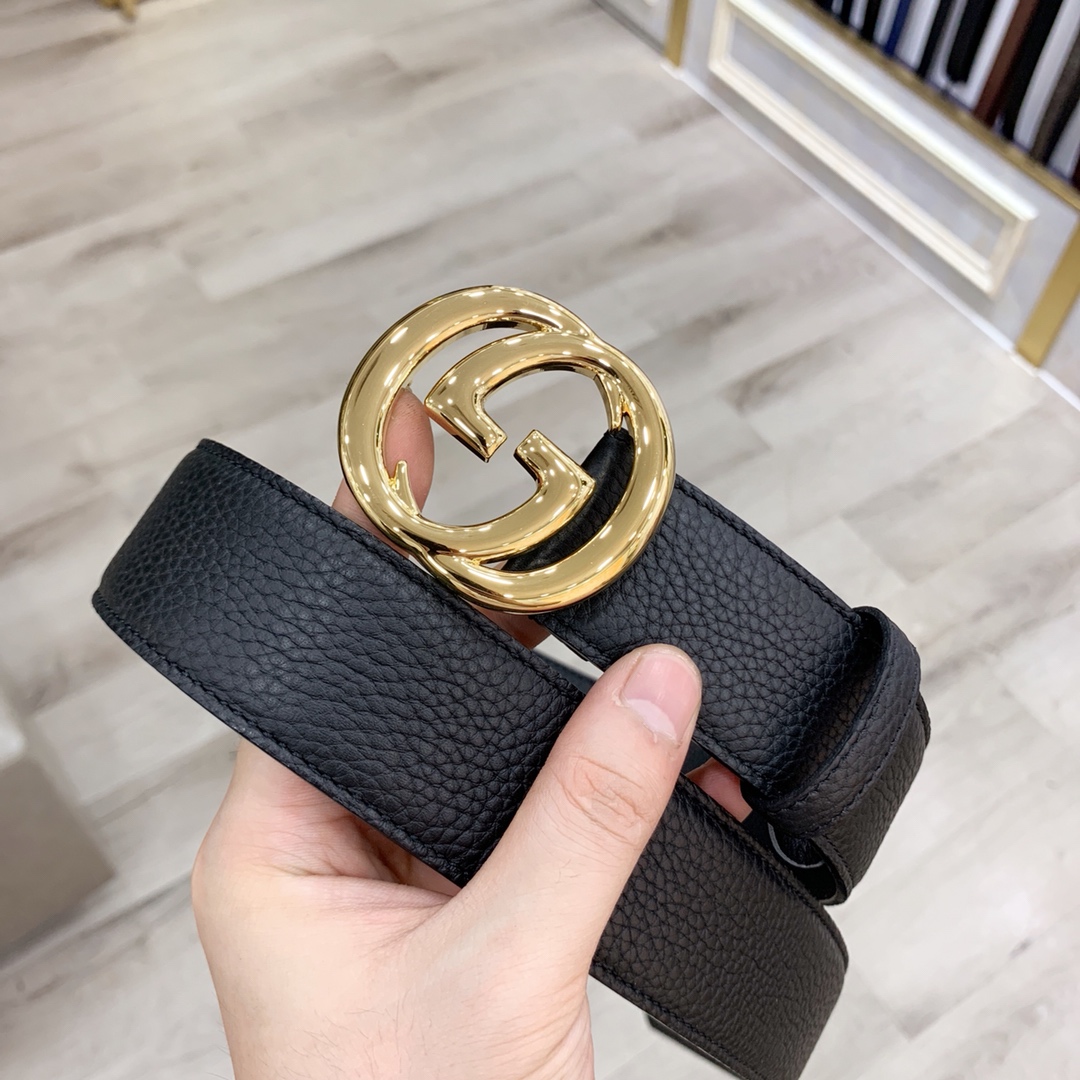 配全套包装盒Gucci古奇官网爆款正品规格原单品质进口头层togo荔枝纹手感极佳颗粒感40mm复古双G做