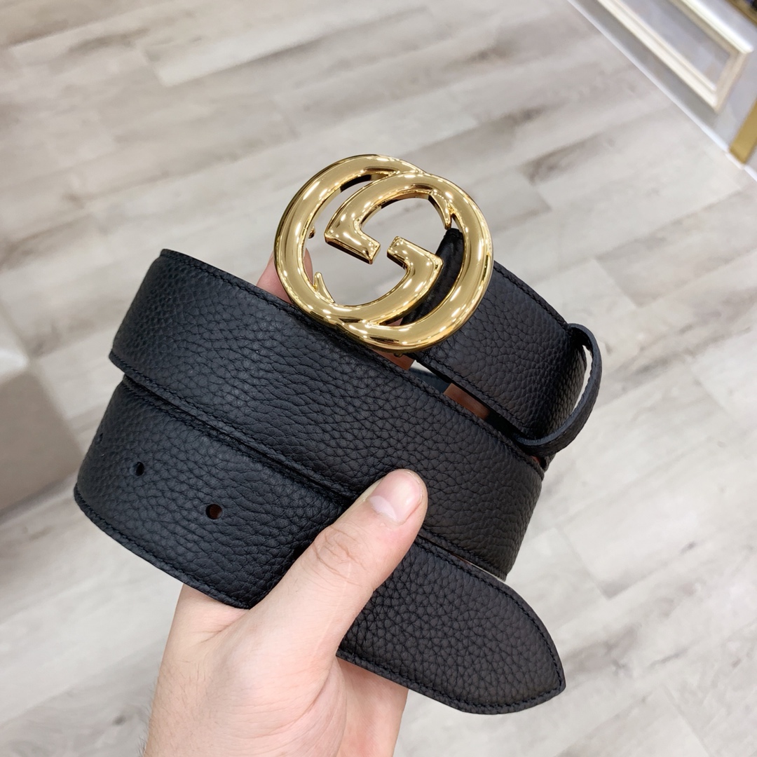 配全套包装盒Gucci古奇官网爆款正品规格原单品质进口头层togo荔枝纹手感极佳颗粒感40mm复古双G做