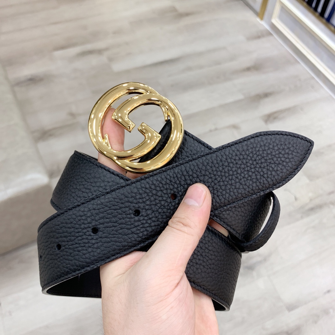 配全套包装盒Gucci古奇官网爆款正品规格原单品质进口头层togo荔枝纹手感极佳颗粒感40mm复古双G做