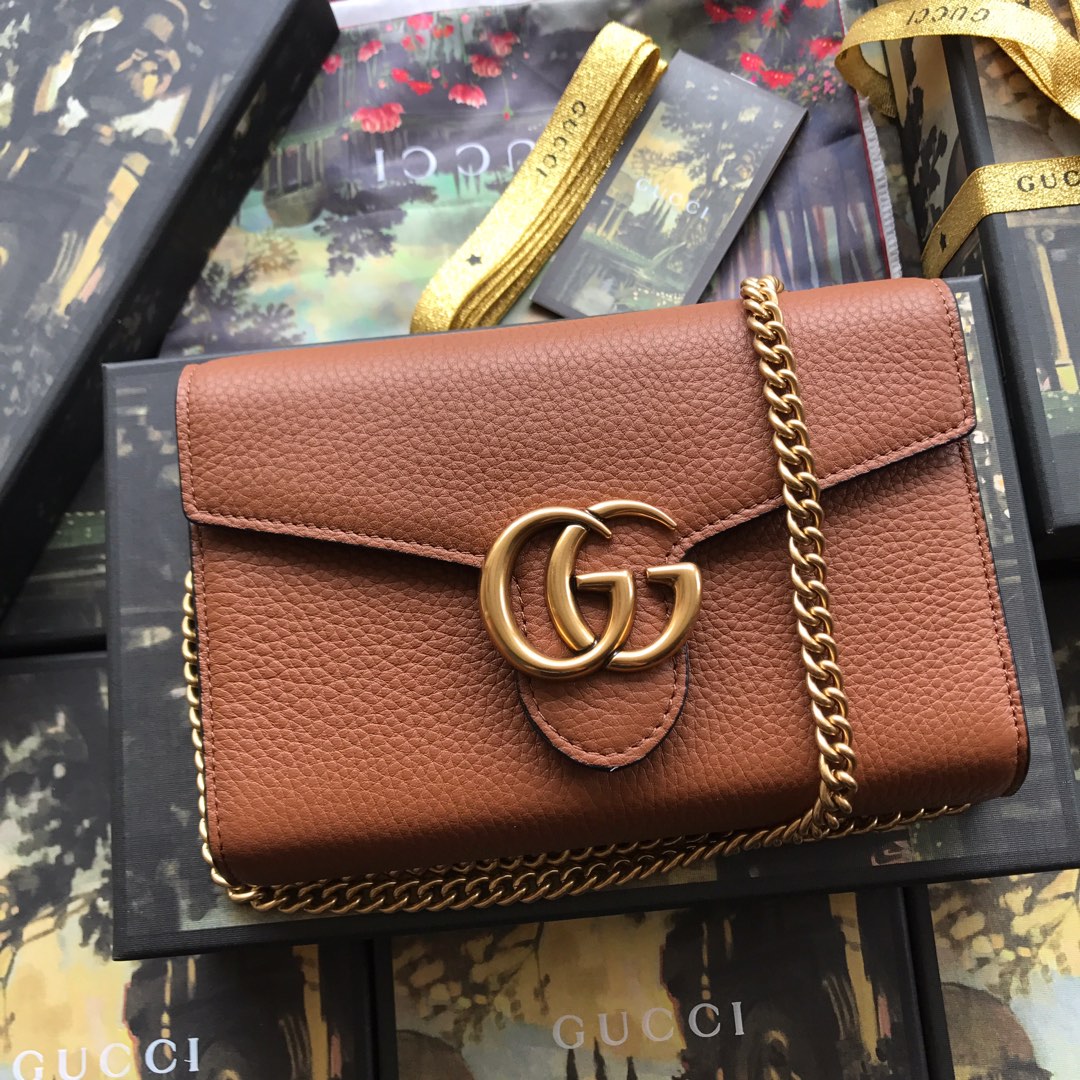 구찌 GG 마몬트 WOC 레더 체인백 가방 401232 138490