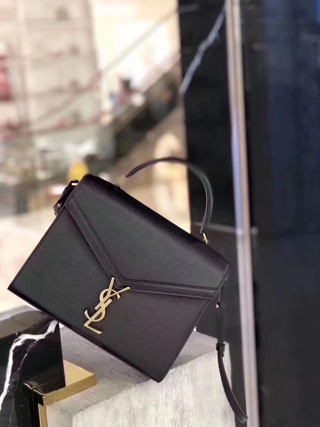 Saint Laurent Ysl CASSANDRA鱼子酱纹手拎包 578000黑色