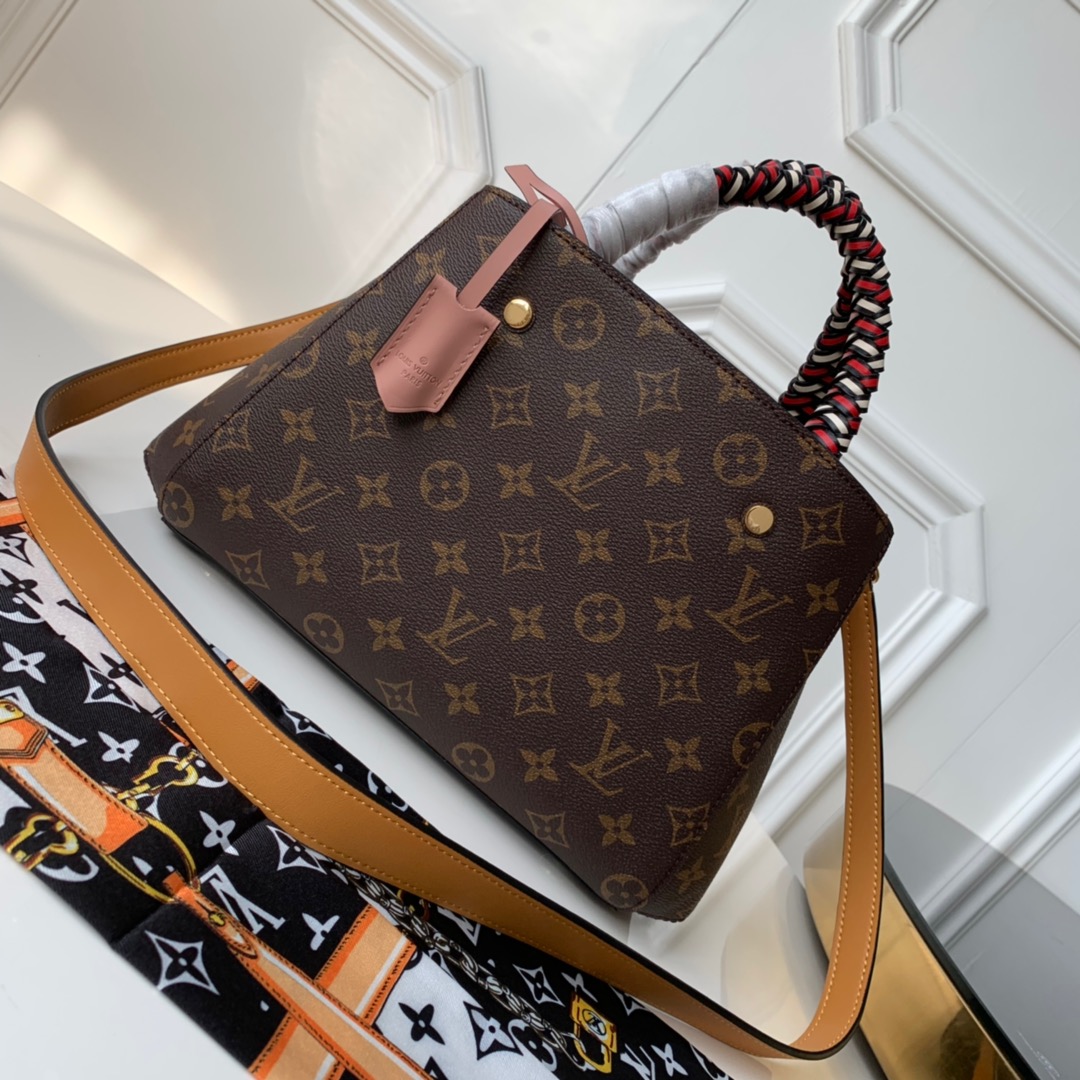 Louis Vuitton LV Montaigne BB Bags Handbags Weave Monogram Canvas M44671