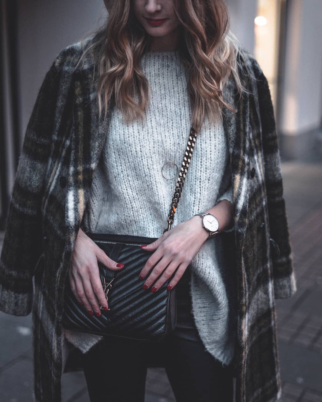 Saint laurent Ysl Monogram college_24cm黑色金扣428056