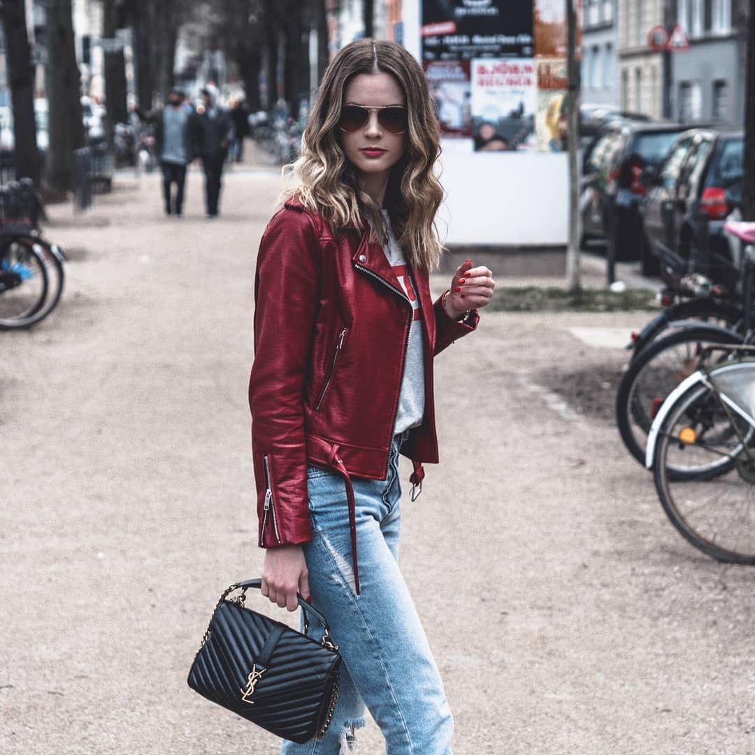 Saint laurent Ysl Monogram college_24cm黑色金扣428056