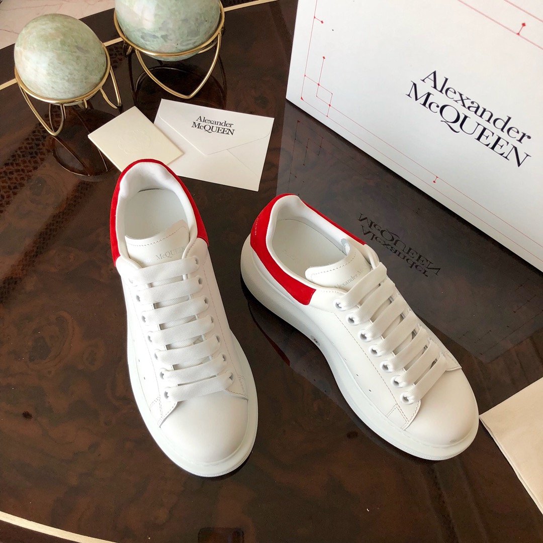 The Best Affordable
 Alexander McQueen Skateboard Shoes White Women Men Cowhide Sheepskin Silk