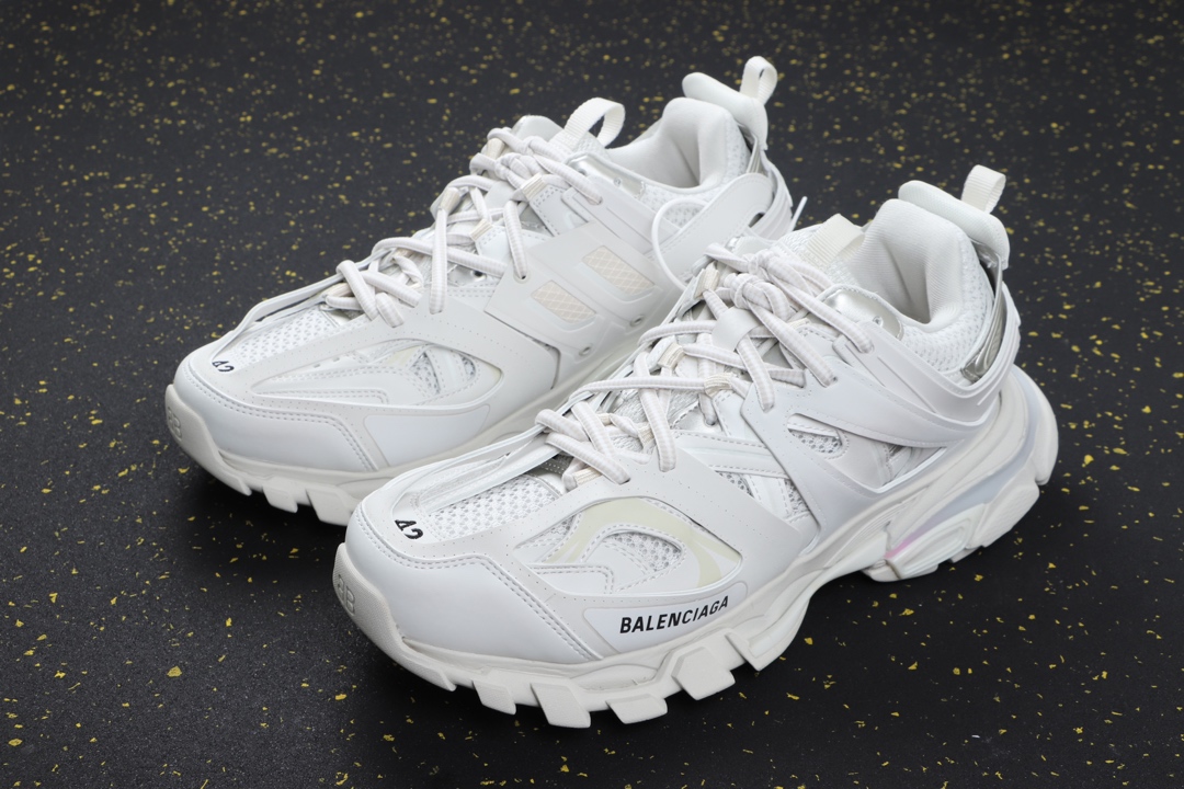 Balenciaga Leather Track.2 Open Sneakers in White Save