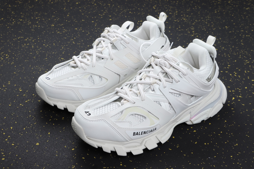 BALENCIAGA Track leather and mesh low top trainers